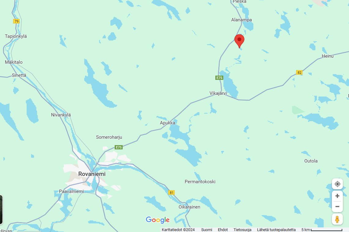 Location of the Kentura Rendeer Farm on the map.